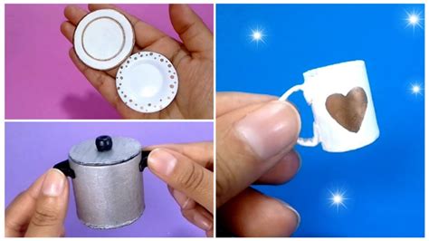 Diy Cosas De Cocina En Miniatura Olla Tazas Y Platos Como Hacer