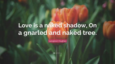 Langston Hughes Quote Love Is A Naked Shadow On A Gnarled And Naked