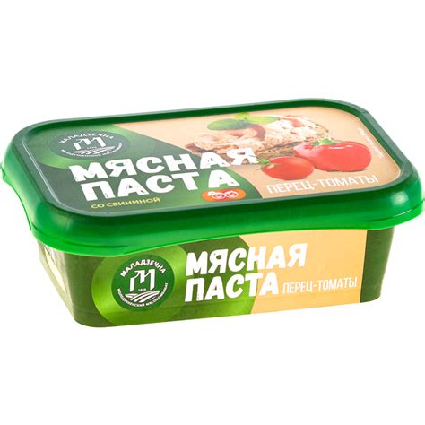 Продукт из свинины «Мясная паста Пепер томато» вареный, рубленый, 160 г ...