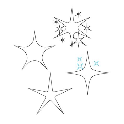 How To Draw Cute Stars Drawing Easy Star Sketch Step By Step For ...