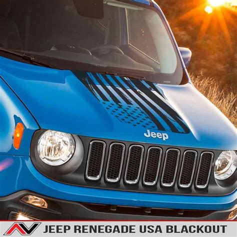 USA Flag Jeep Renegade Blackout