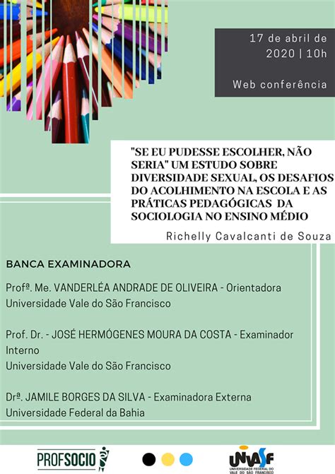 Univasf Transmite Defesa De TCC Online Sobre Diversidade Sexual Na