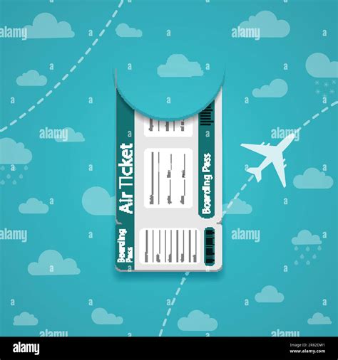 Air Ticket On Sky Background Vector Illustration Stock Vector Image