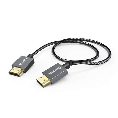 Hama Elite High Speed Hdmi Cable Ethernet 075m Metal Anthracite