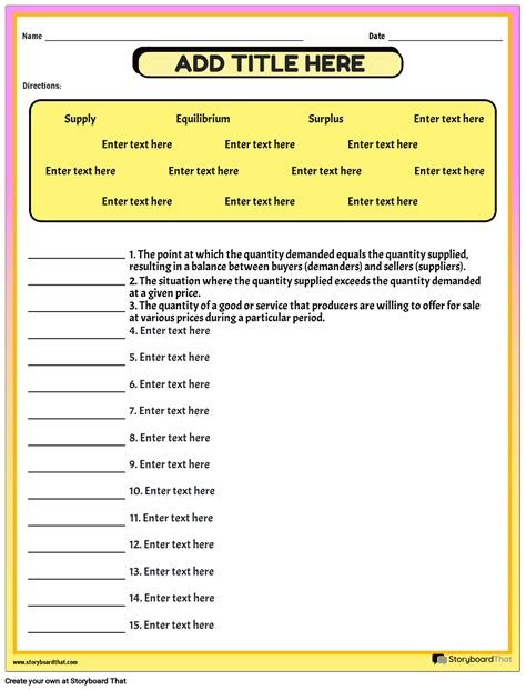 Free Supply And Demand Worksheets Practice And Activities