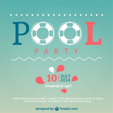 Cartel De Fiesta En La Piscina Vector Gratis