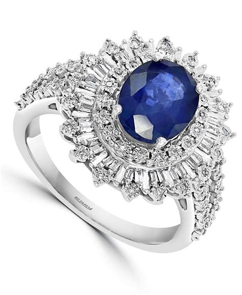 Effy Collection Effy® Sapphire 1 78 Ct Tw And Diamond 14 Ct Tw Halo Statement Ring In