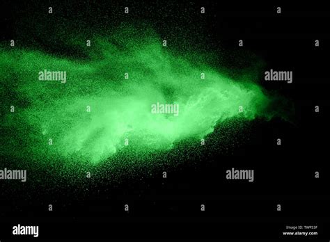 Abstract Green Dust Explosion On Black Backgroundabstract Green Powder