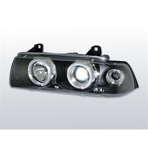 Phares Avant Angel Eyes Bmw Serie E Cp Cab Noir