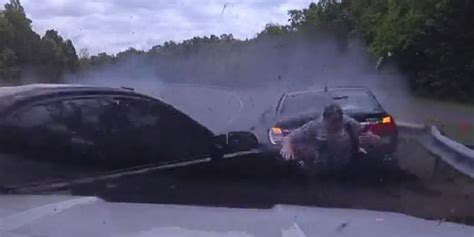 Virginia Police Officer Narrowly Avoids Getting Hit By Out Of Control