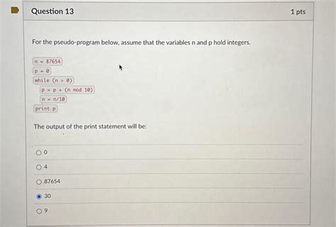 Solved For The Pseudo Program Below Assume That Variables Chegg