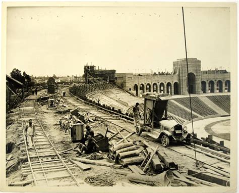 Los Angeles Ca C1922 Los Angeles Memorial Coliseum Construction