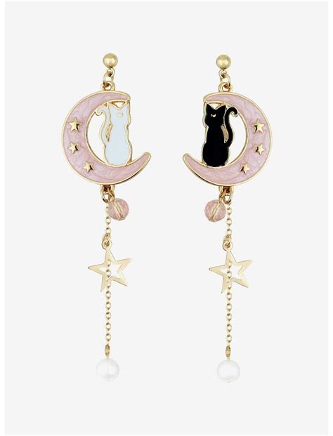 Sailor Moon Artemis And Luna Sparkle Drop Earrings