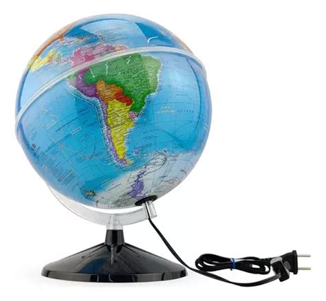 Globo Terrestre Cm Prisma Mapa Politico Led Libreria