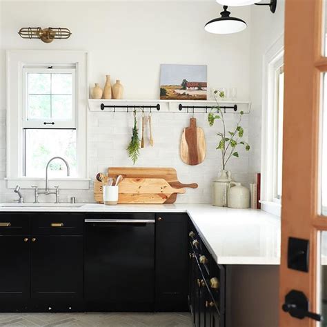 Black Cabinetry With Mixed Metal Hardware Kitchen Supplies I Spy Diy