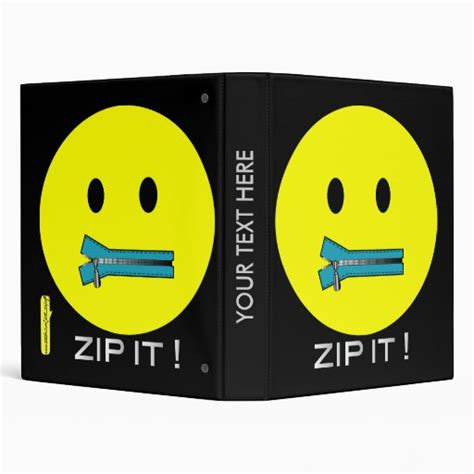 Zip It Smiley Face Binder Zazzle