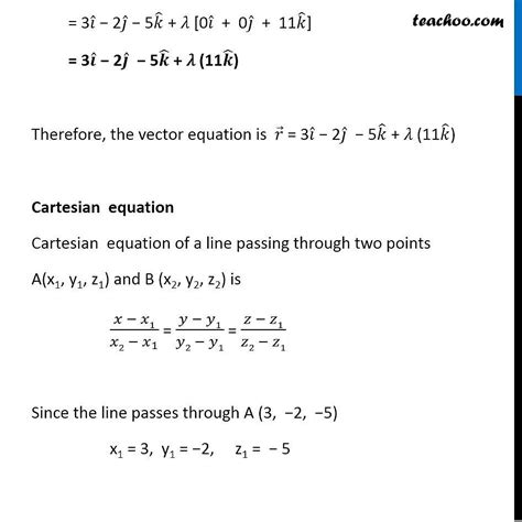 Question Find Vector And Cartesian Equations Of Line