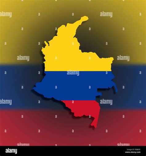 Map of Colombia filled with flag isolated Stock Photo - Alamy