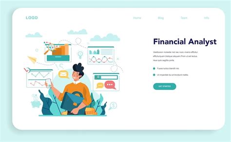 Premium Vector Financial Analyst Or Consultant Web Template Or Landing Page