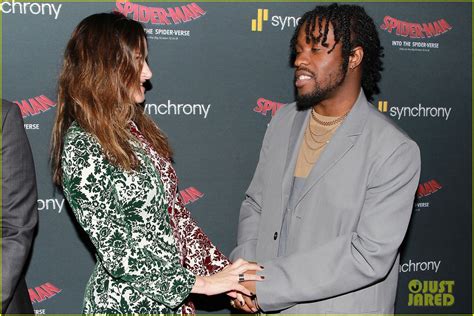 Shameik Moore Jake Johnson Kathryn Hahn Celebrate Spider Man Into