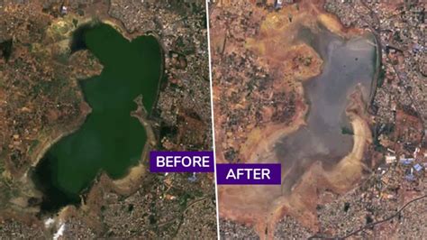 Chennai Water Crisis Before And After Images Show Drying Of City S