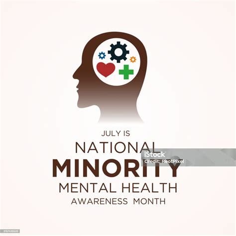 National Minority Mental Health Awareness Month Is Observed Every Year In July Vector Template