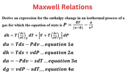 Maxwell Relations Thermodynamic Relations YouTube