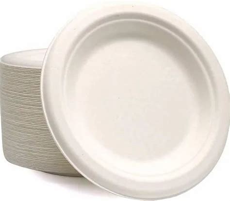 Plain White Biodegradable Paper Plate For Event And Party Supplies