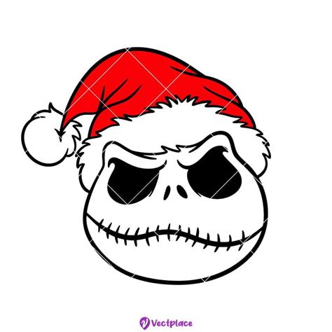 Jack Skellington Santa Claus SVG, Jack Skellington Santa Hat SVG ...