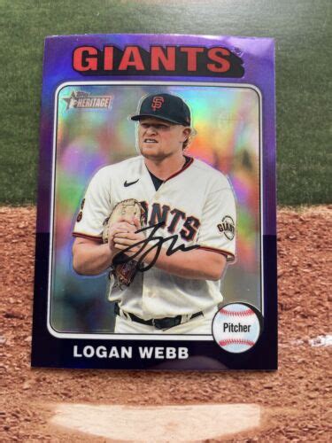 Topps Heritage Logan Webb Chrome Purple Hot Box Refractor Ebay