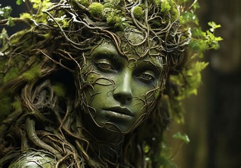 Premium Photo Anatomical Human Body Covered With Moss Branches And