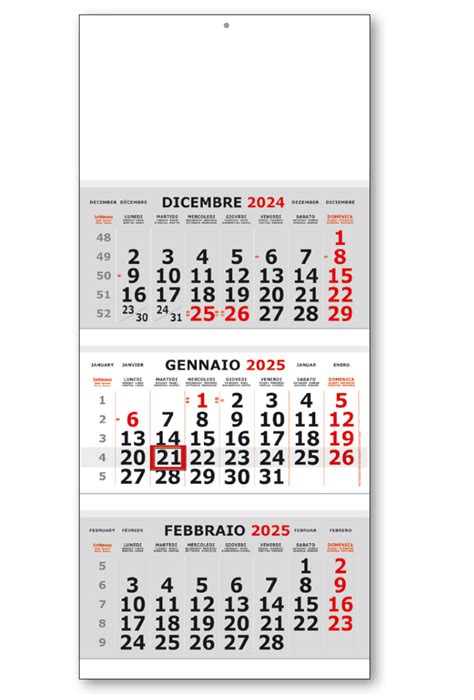 X Calendario Trittico Cordonato Grigio Sigem It