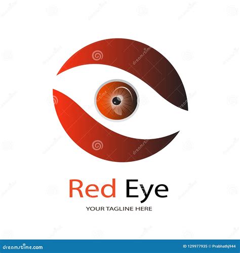 Red Eye Illustration Logo on White Background Stock Vector ...