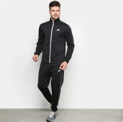 Agasalho Nike M Nsw Ce Trk Suit Pk Basic Masculino Preto E Branco