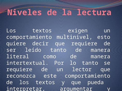 PPTX Niveles De La Lectura DOKUMEN TIPS