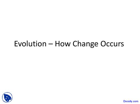 Evolution Introductory Biology Lecture Slides Docsity