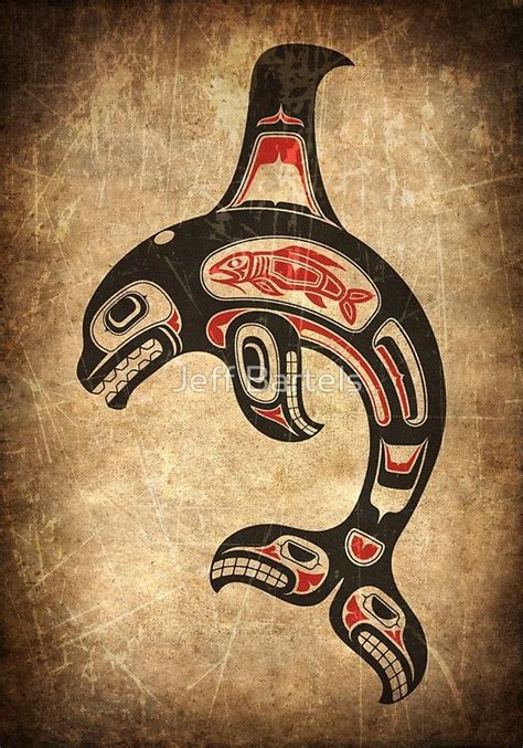 Red And Black Haida Spirit Killer Whale By Jeff Bartels Haida Kunst