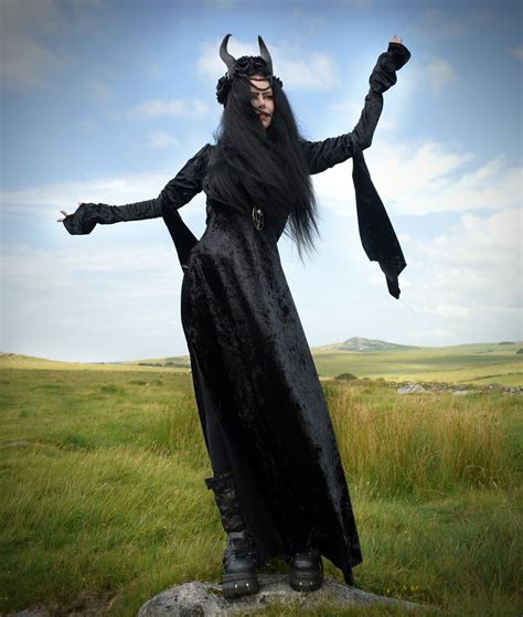 Velvet Morrigan Witch Dress Crushed Velvet Witchy Goth Gown By