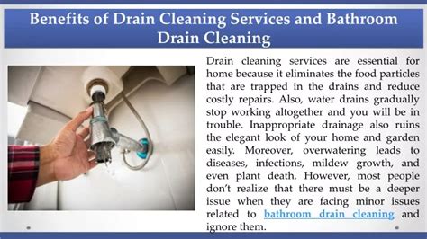 PPT Benefits Of Drain Cleaning Services And Bathroom Drain Cleaning