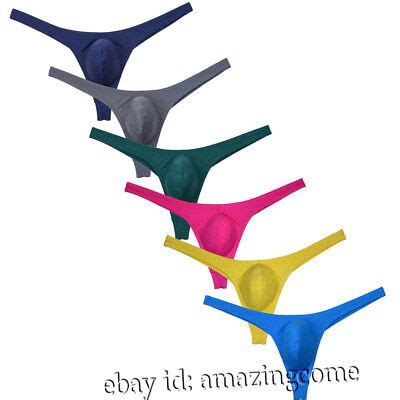 Sexy Men S Low Rise Bikini Thong Underwear Minimal Coverage T Back Swim G String EBay