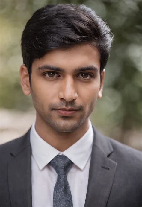 30 Year Old Indian Man With Black Hair In A Business Suit Portrait