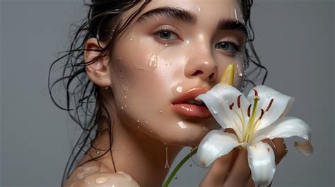 Premium Photo Wet Hair Woman Beauty Face Portrait Beautiful Model