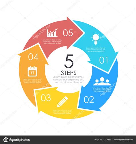 Vector Circle Chart Infographic Template Arrow Cycle Diagram Graph Web Stock Vector Image By