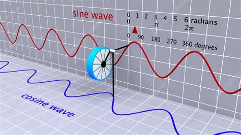 Sine And Cosine Waves From Revolving Circle Stock Video Clip K