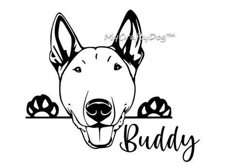 Bull Terrier Peeking Dog Car Decal Sticker Bull Terrier Dog Etsy