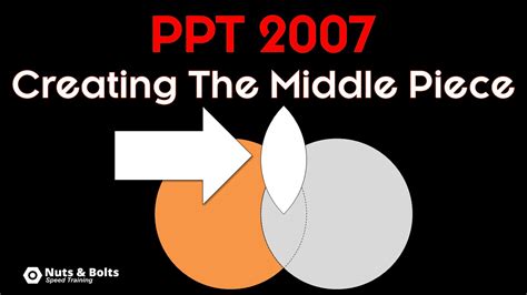 PowerPoint 2007 Type Text In The Middle Part Of Two Overlapping