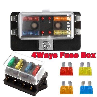 4 Way 24V Damp Proof Cover Fuse Block Blade Fuse Box With LED Warning