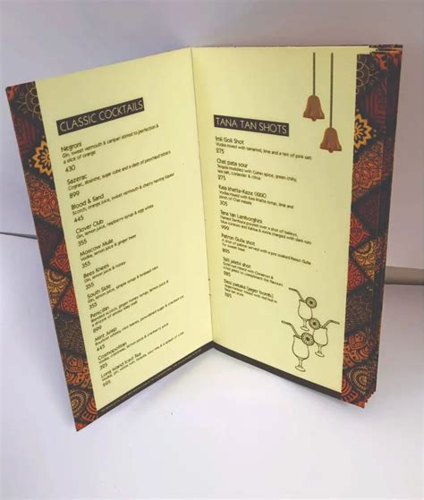 Hotel Menu Card Printing Service At Rs Unit