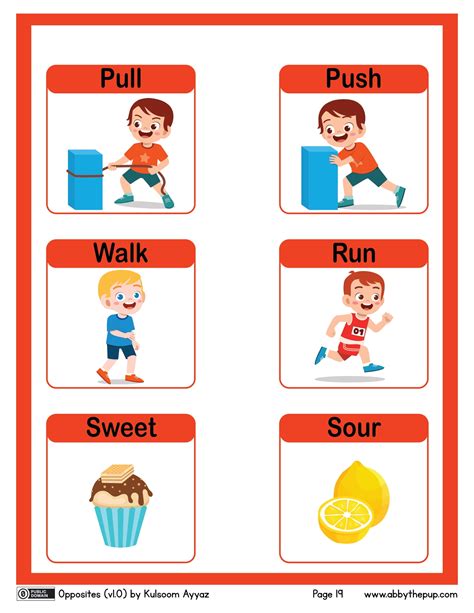 Pullpush Walkrun Sweetsour Flash Cards Free Printable Papercraft