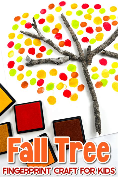 Fall Fingerprint Tree Craft For Preschool 🍁